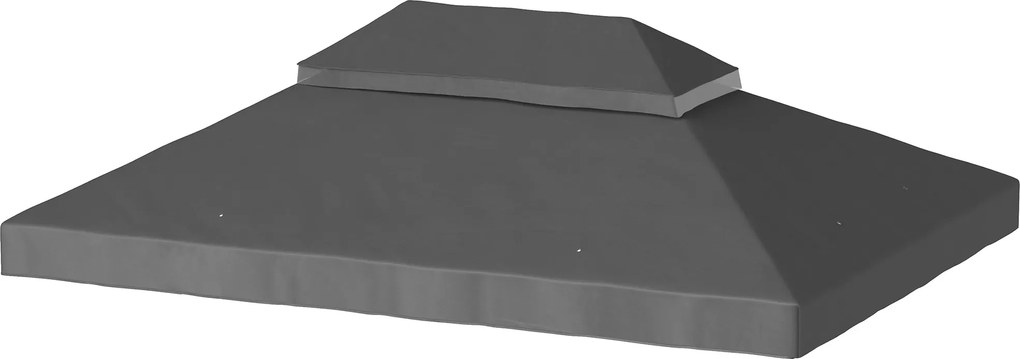 Outsunny Acoperiș de rezervă pentru pavilion, 3 x 4 m, husă de rezervă cu orificii de scurgere, poliester, protecție solară, UPF30+, Gri închis | Aosom Romania