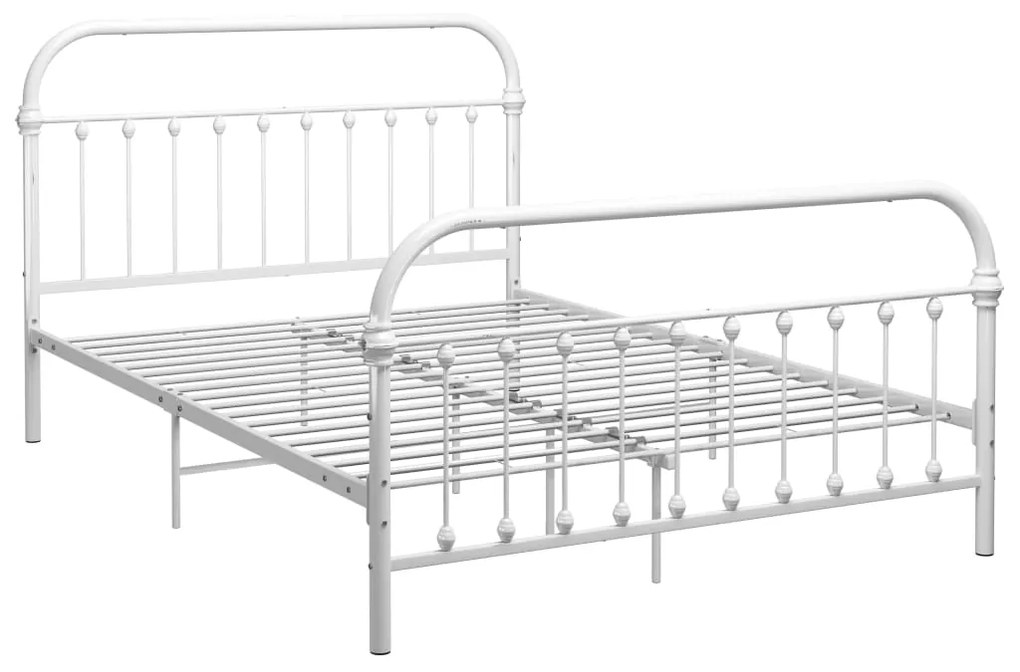 284494 vidaXL Cadru de pat, alb, 120 x 200 cm, metal