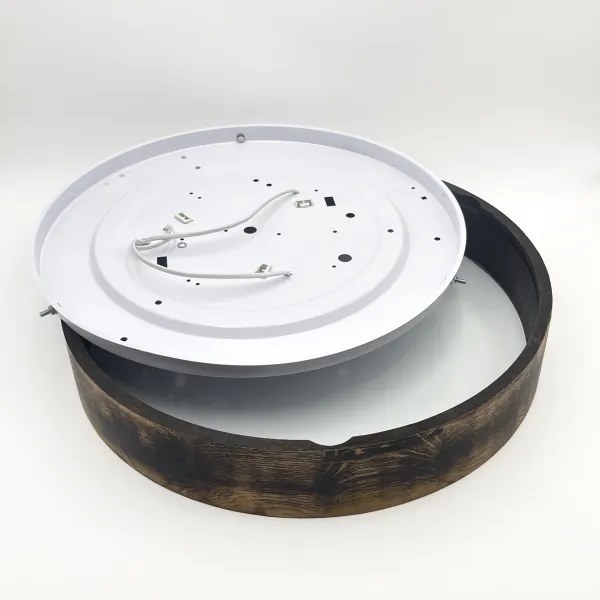 Plafonieră OAK SMOKY 3xE27/15W/230V ø 47,5 cm stejar/maro închis