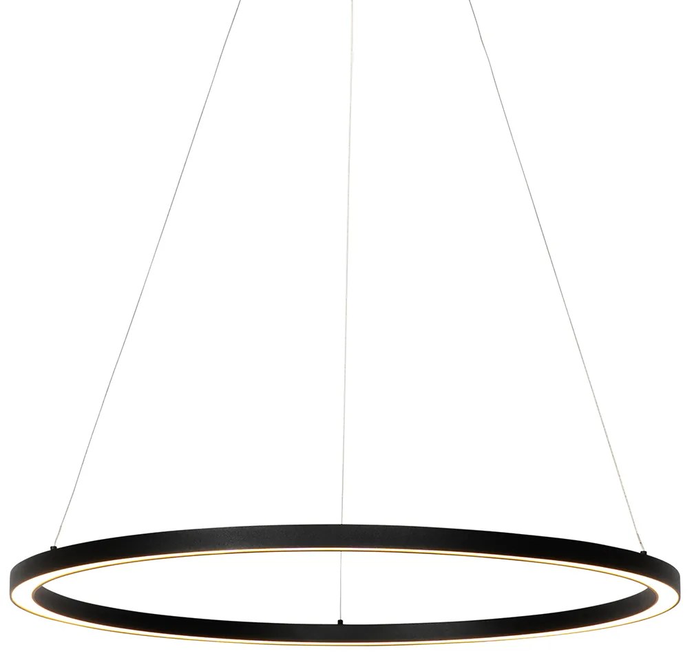 Lampă suspendată neagră 80 cm cu LED inclus, reglabil în 3 trepte - Girello