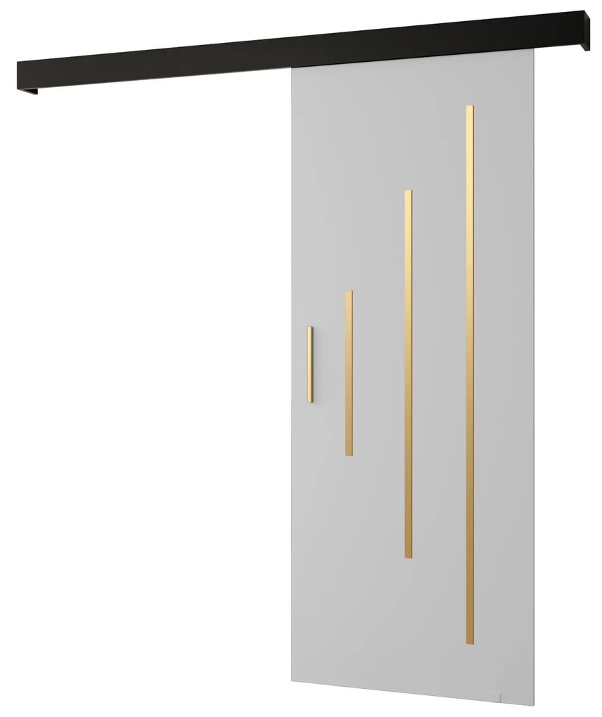 Uși culisante 90 cm Sharlene Y (alb mat + negru mat + auriu). 1044029