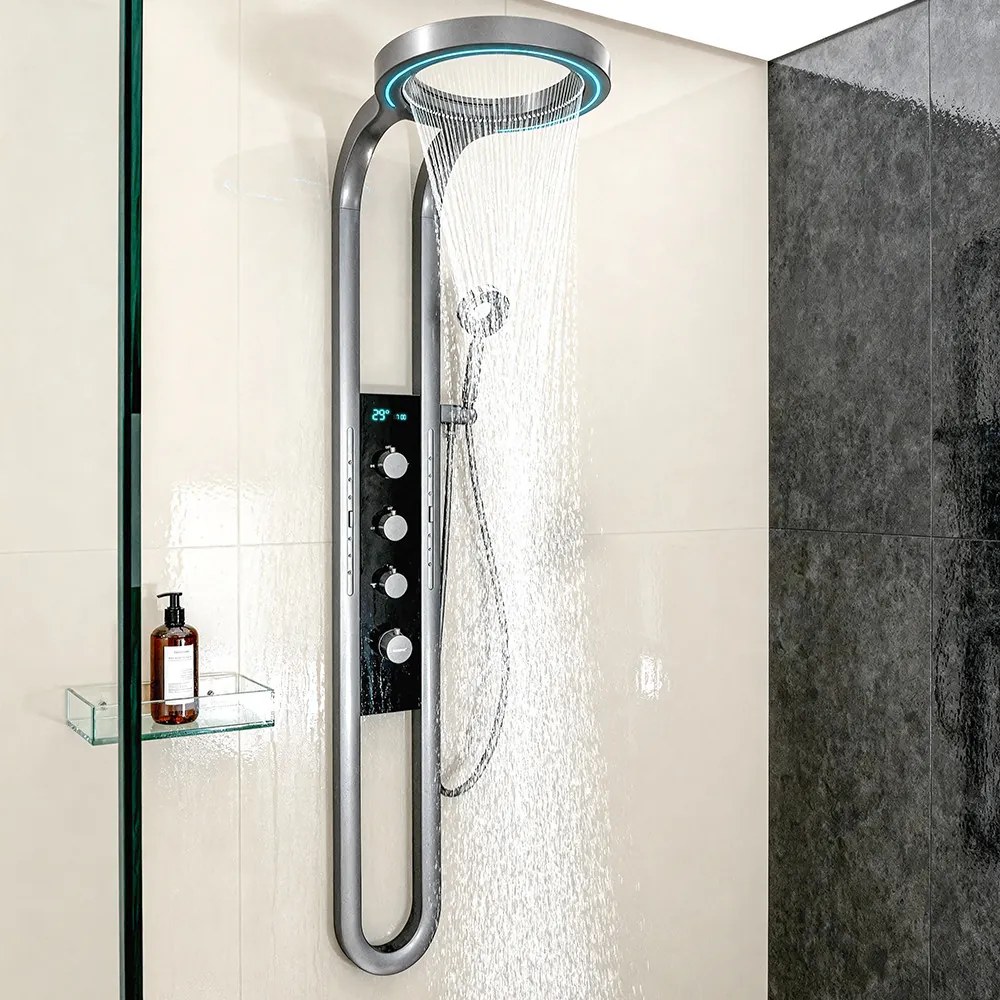 Panou de duș cu hidromasaj Aquajet gri