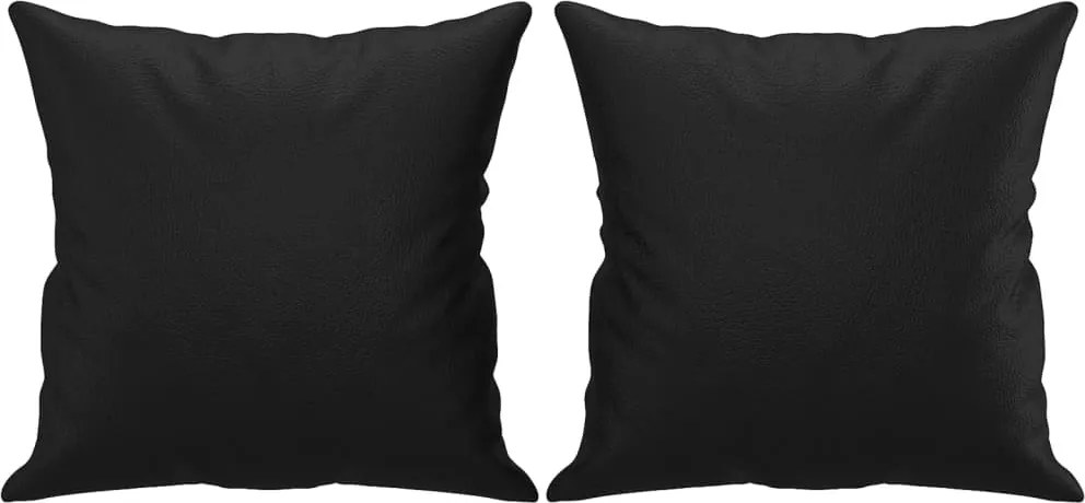 vidaXL Perne decorative, 2 buc., negru, 40x40 cm, piele ecologică