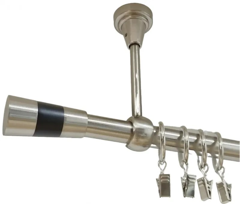 Galerie simpla prindere tavan valeo negru 19 mm inox (Alege marime: 300 cm)