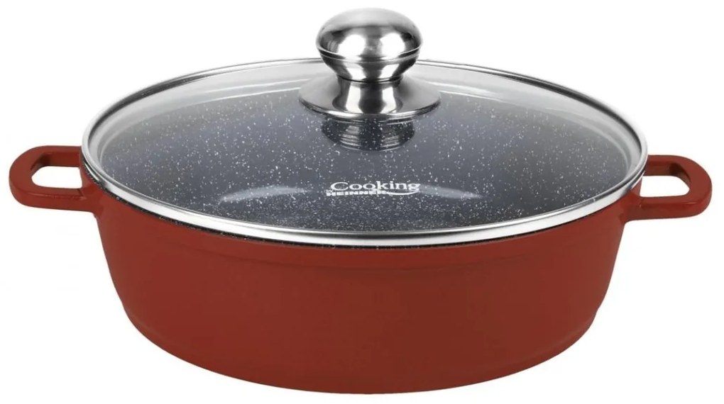 Cratiță din aluminiu cu capac 28x7.5 cm, 4.1L – Cooking by Heinner, Colecția Calabria HR-JLG-J28JCR, potrivită pentru plite și inducție