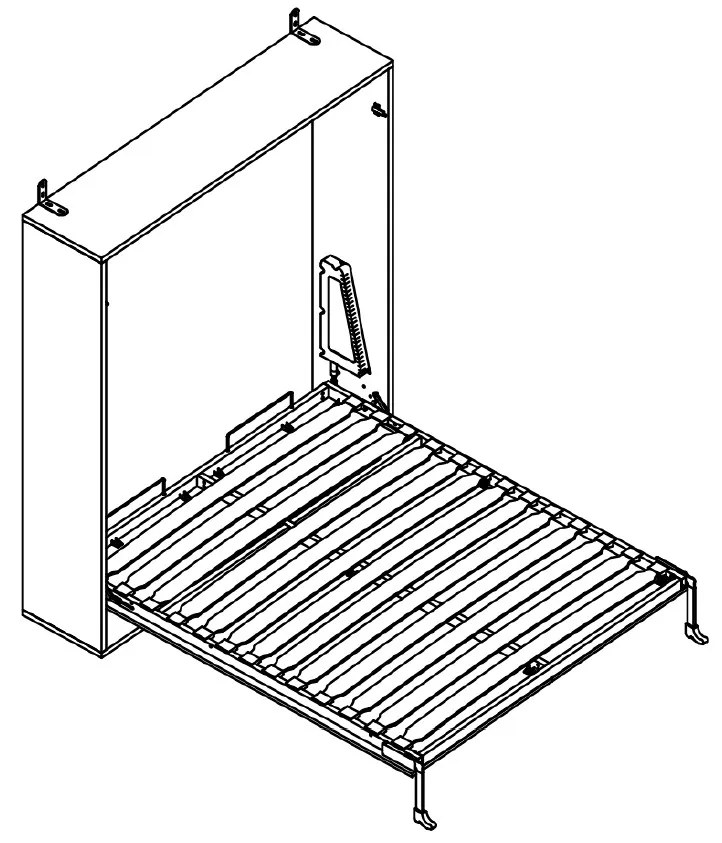 Kit somiera demontabila rabatabila, 2 randuri, 1400 | 1600 x 2000 mm, lamele lemn stratificat, negru (Dimensiuni: 1400x2000 mm)