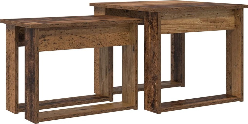 vidaXL Set de măsuțe de cafea 2 pcs Lemn vechi Lemn compozit