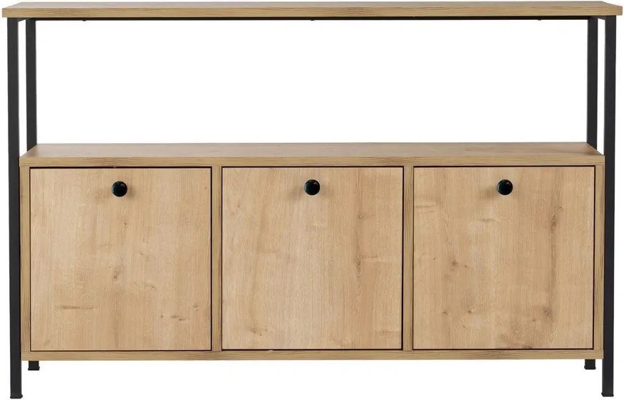 Masă consolă în culoare naturală deschisă cu aspect de lemn de stejar 29,5x120 cm Solace – Kalune Design