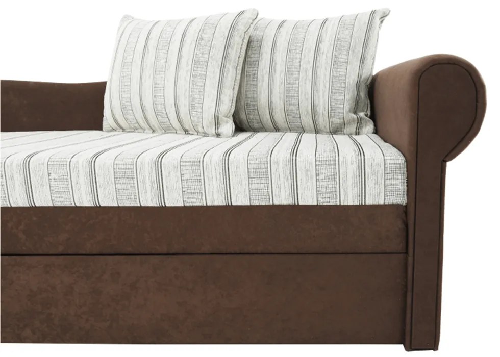 Divan extensibil, maro/bej/auriu/model, dreapta, AGA D