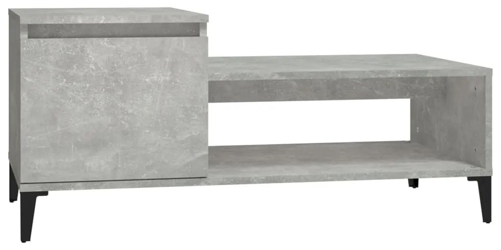 vidaXL Măsuță de cafea, gri beton, 100x50x45 cm, lemn prelucrat
