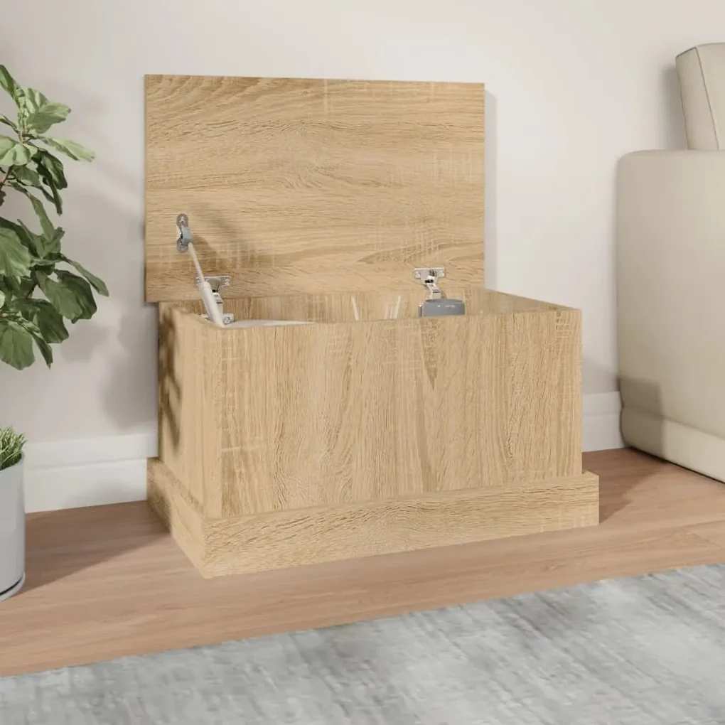 816499 vidaXL Cutie de depozitare, stejar sonoma, 50x30x28 cm, lemn prelucrat