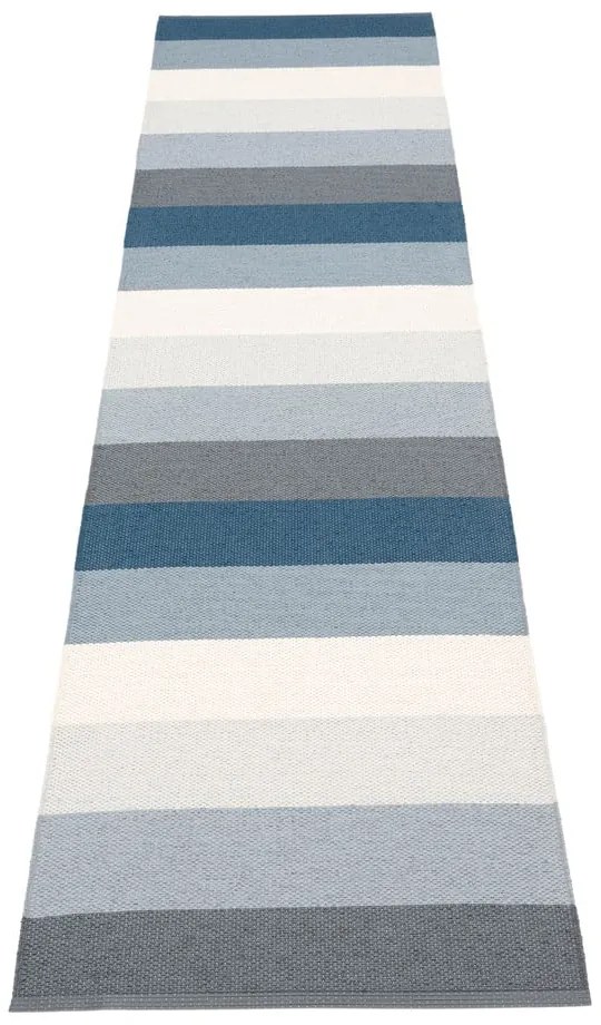 Covor tip traversă pentru interior și exterior albastru/crem 70x300 cm Molly Ocean Grey – Pappelina