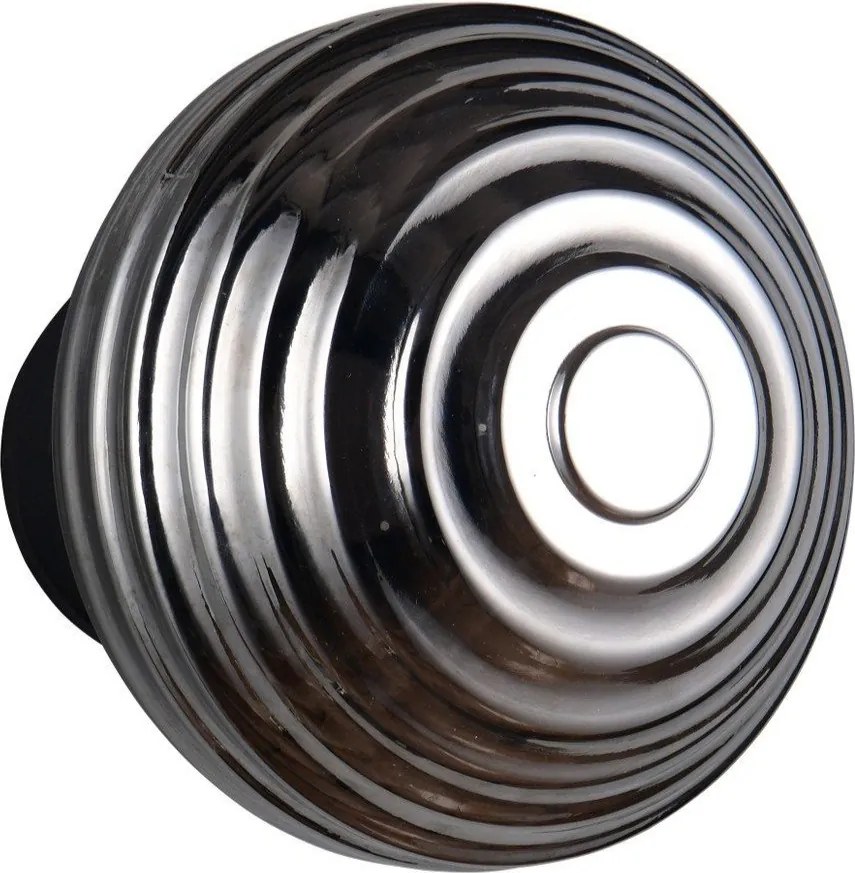 Aplică de perete gri închis LED din sticlă cu USB ø 15,5 cm Earl – Reality