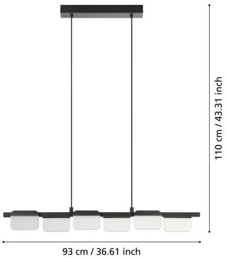 Lustră LED pe cablu dimabilă ERVIDEL 6xLED/4,5W/230V Eglo 98876