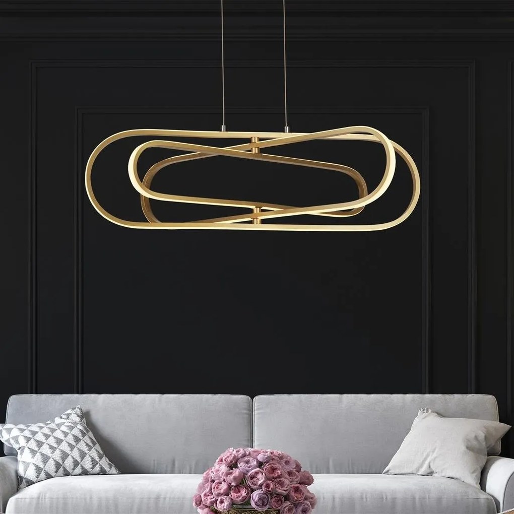 Lustra suspendata LED design modern Clip auriu
