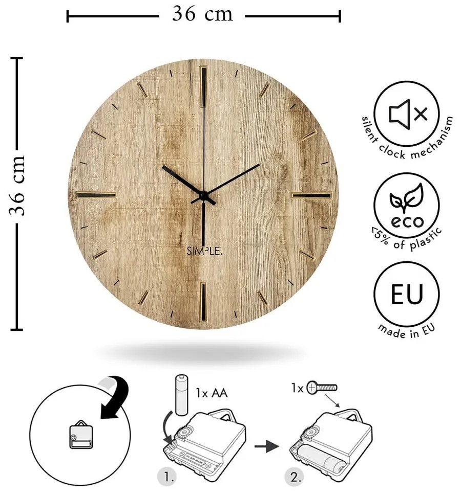Ceas de perete ø 36 cm Adam – Styler