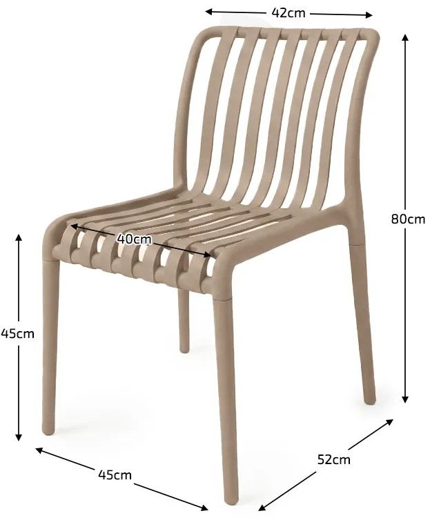 Scaun din plastic TREGO, bej
