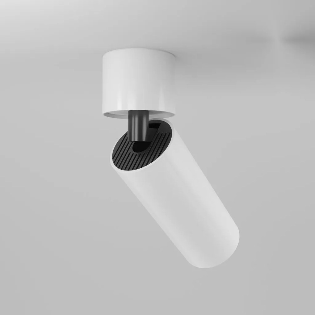 Spot LED aplicat directionabil design tehnic Focus alb, 3000K
