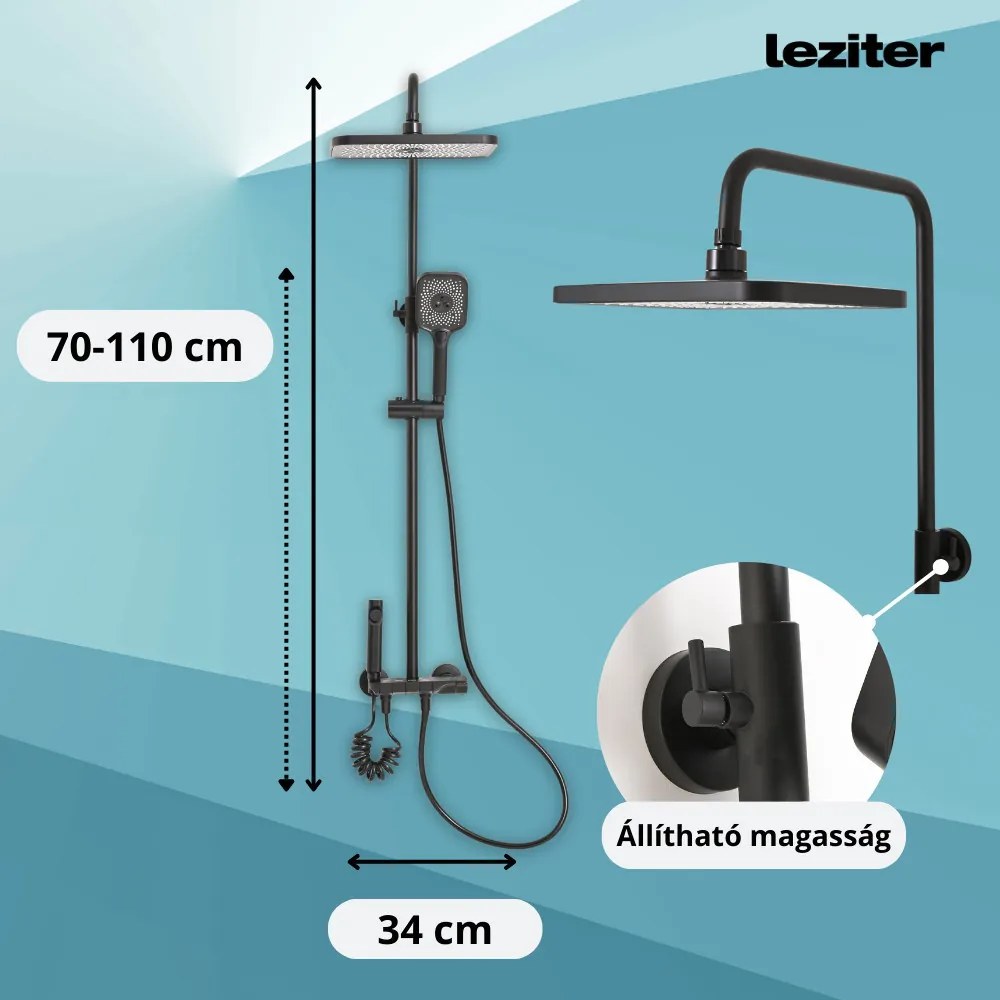 Set de duș multifuncțional Eliz negru