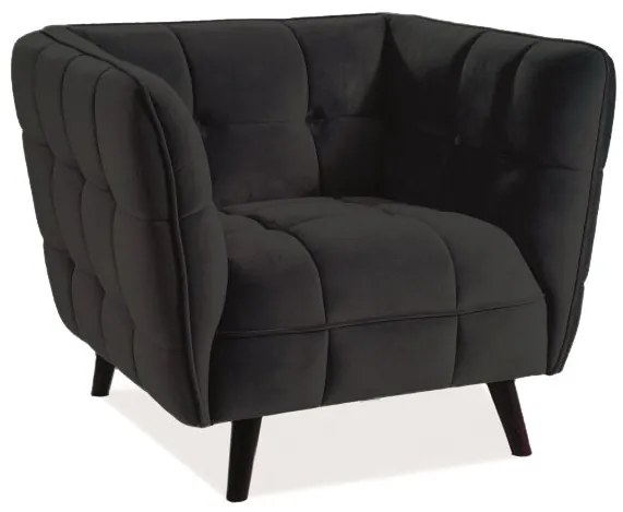 Fotoliu relaxant negru CASTELLO 1 VELVET