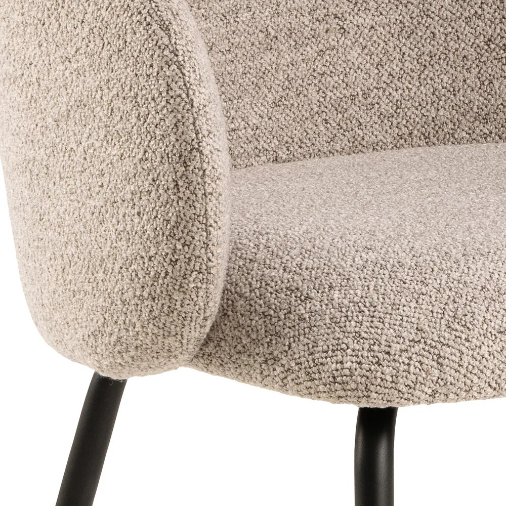 MAZZONI EXPORT CLARA Bej Latte (material Monza 60)/picioare negre - SCAUN MODERN ADÂNC TAPIȚAT PENTRU SALON/LIVING/BIROU LOFT