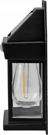 Aplică de perete solară cu senzor, LED, 3,7V 600 mAh, IP44, neagră