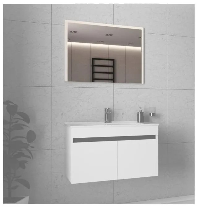 Dulap Baie FIGARO L-80 Oglinda Alb