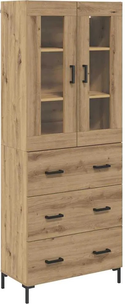 vidaXL Bufet cu sertar 2 pcs Stejar Artizanal Lemn compozit