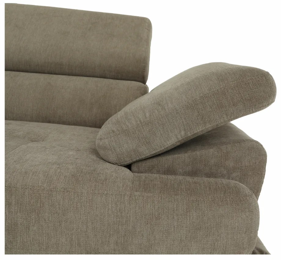 Colţar, material textil melir gri deschis, model stânga, BUTON P