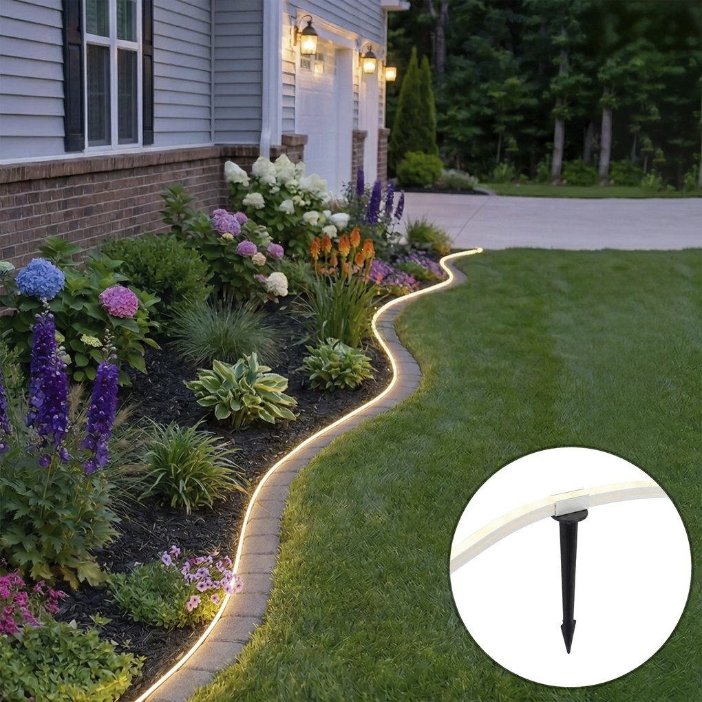 Bandă LED inteligentă 5 metri CCT 30W 350 lm 2700 - 6500K IP44 Incl. Pini de împământare