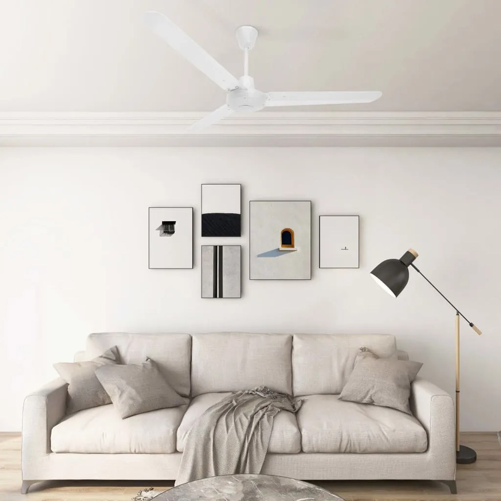 Ventilator de tavan, alb, 142 cm