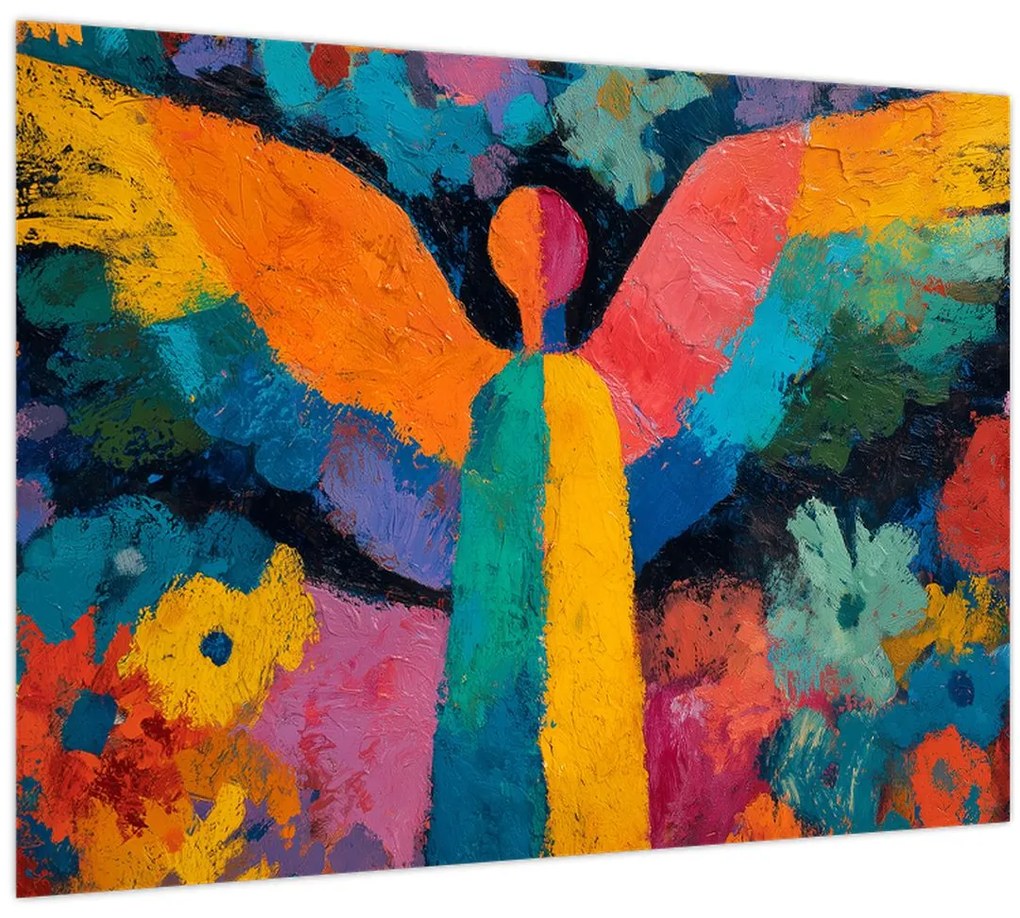 Tablou - Înger abstract cu flori (70x50 cm)