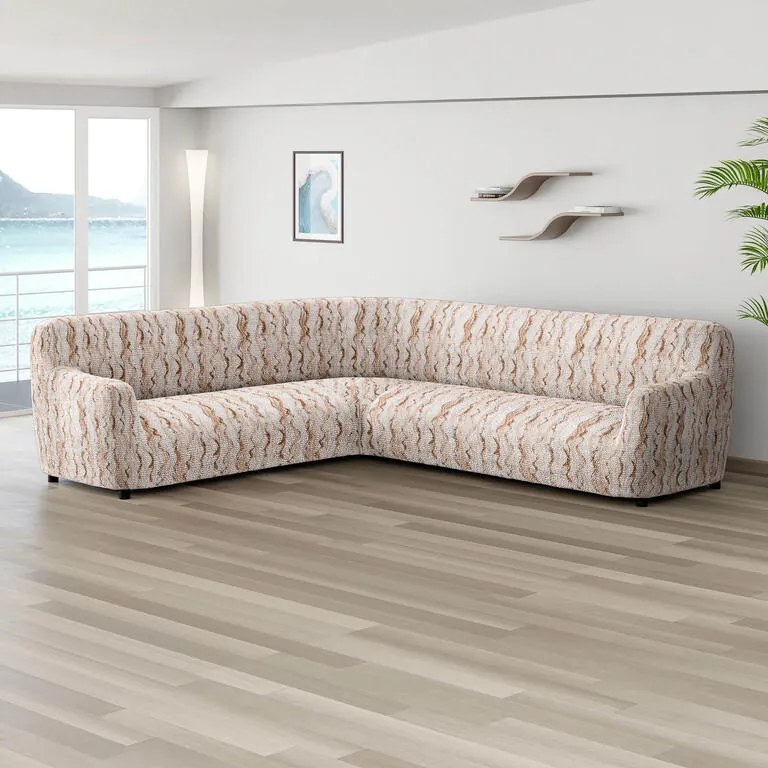 Huse bielastice OCEANO NOU bej colțar (l. 350 - 530 cm)