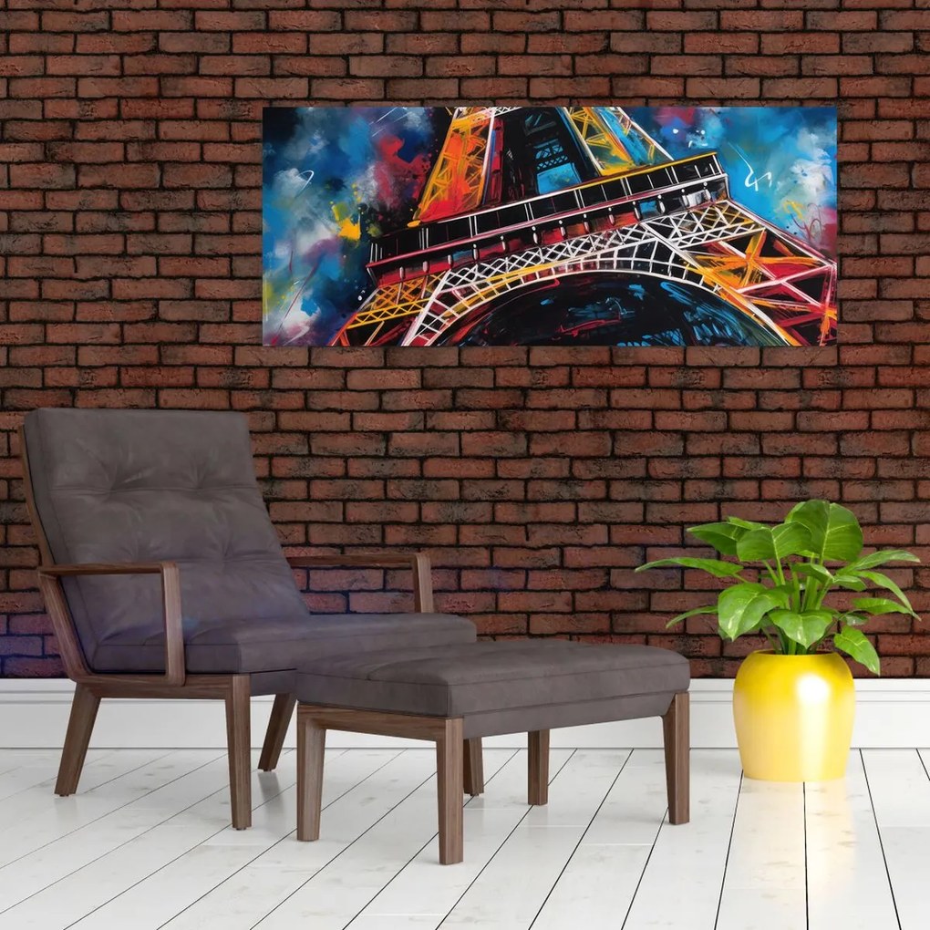 Tablou - Pictură a Turnului Eiffel II. (120x50 cm)