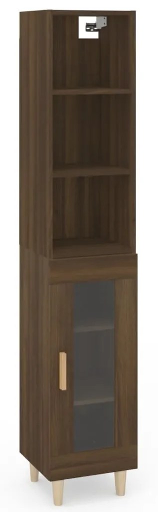 3115603 vidaXL Dulap înalt, stejar maro, 34,5x34x180 cm, lemn prelucrat