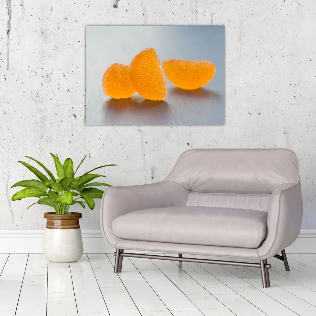 Tablou pe sticlă cu mandarine (70x50 cm)