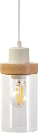 Lustră suspendată pe cablu WOODNEST 1xE27/15W/230V pin/crem