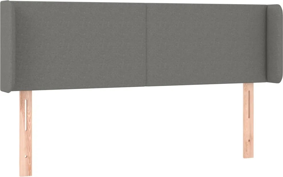 vidaXL Tăblie de pat cu aripioare gri închis 147x16x78/88 cm textil