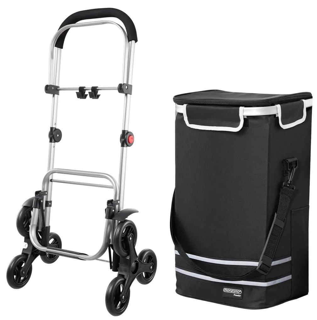 Carucior cumparaturi  Stairs Climber pliabil husa detasabila 3 roti  Metal/Poliester Negru