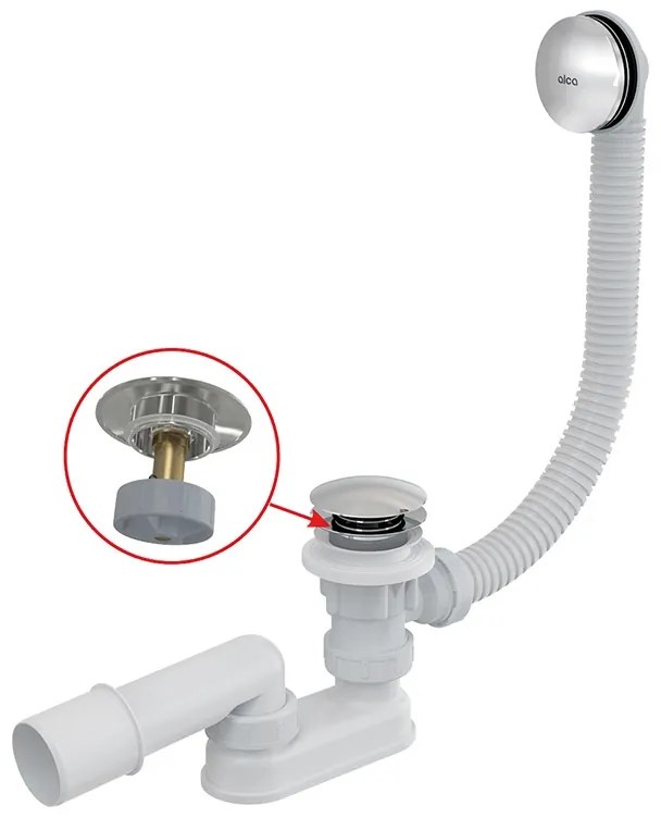 Instalatie de cada, Alcadrain, cu ventil click-clack, crom