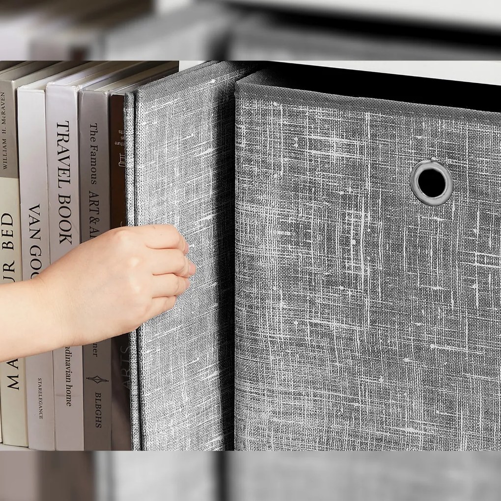 Cutii de depozitare GARY 6 buc, 30x30x30cm, gri Jurhan