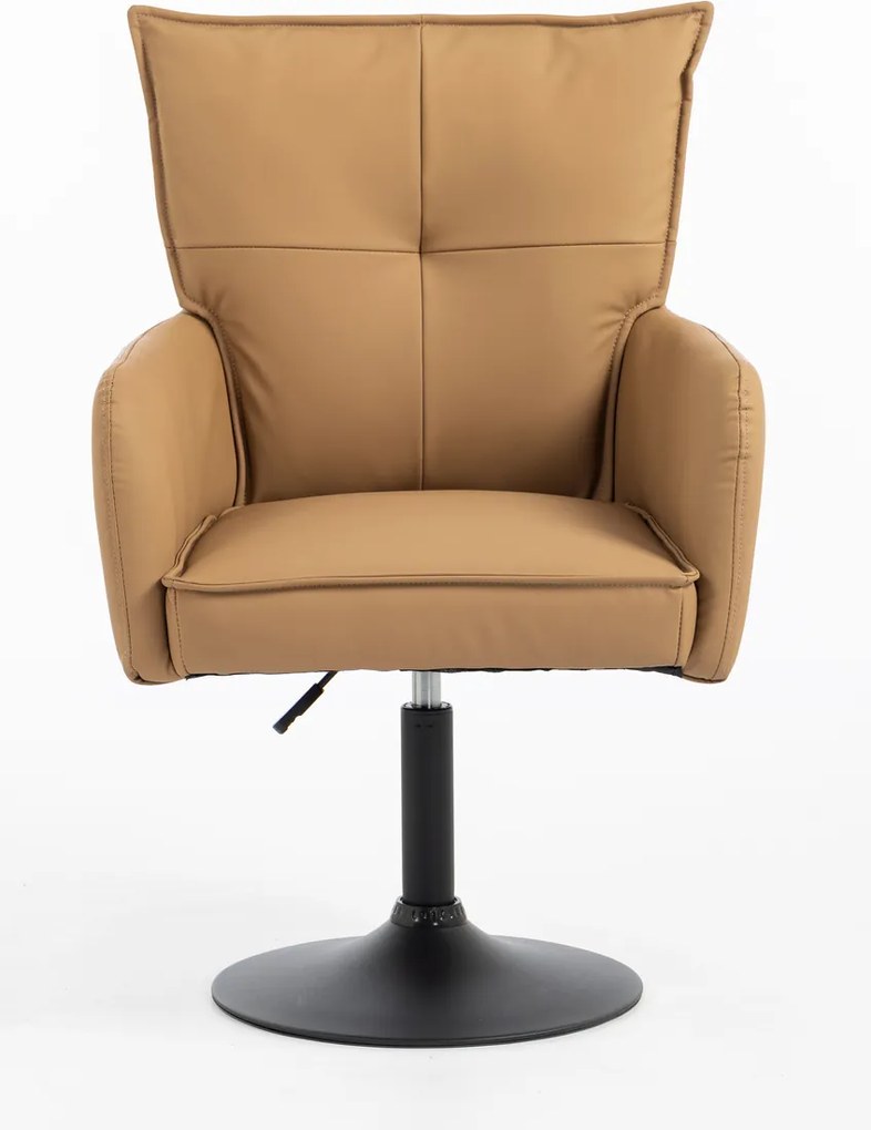 HR250N Scaun Piele Ecologică Premium Soft Culoare Caramel Bază Neagră