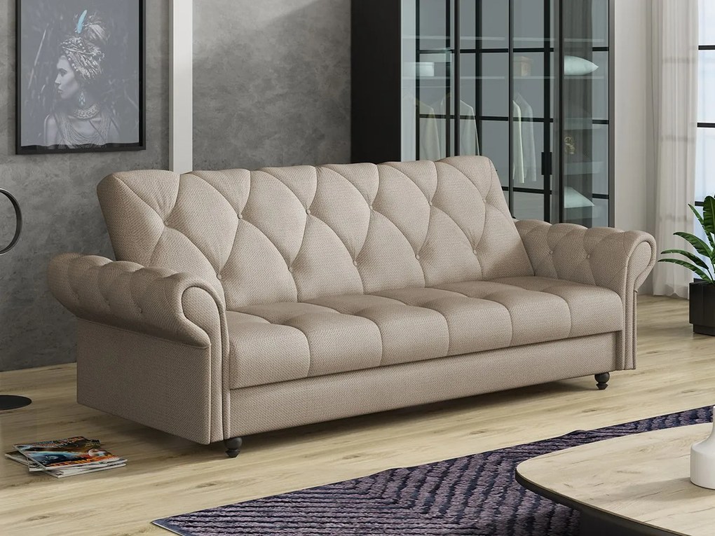 Canapea extensibilă Nyzopo (Bej) (cu sp. depozitare). Promo -17%. 1105592