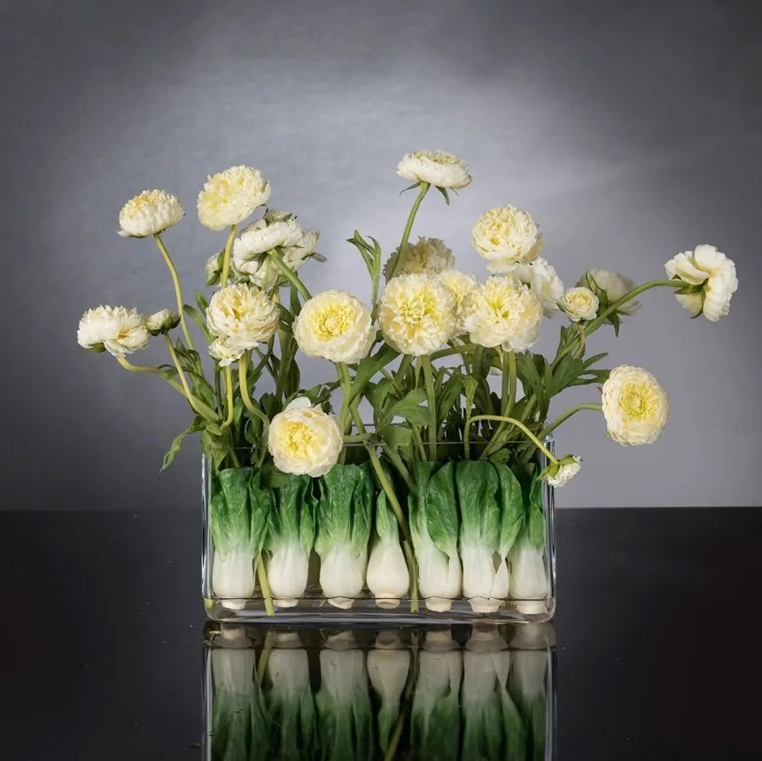 Aranjament floral decor festiv design LUX RECTANGULAR VASE ZANTE