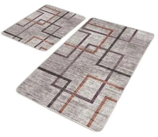 Covorașe de baie gri 2 buc. din catifea 60x100 cm – Mila Home