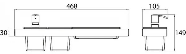 Set accesorii baie, 4 piese, Emco Liaison, crom, 186500102