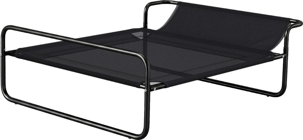 PawHut Pat Ridicat pentru Câini Mici și Medii, cu Suport Reglabil pentru Cap, Plasă Respirabilă pentru Exterior, 91x69x29 cm, Negru | Aosom Romania