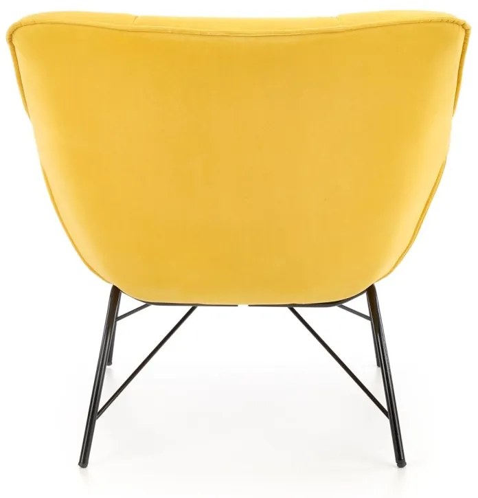 Fotoliu Belton velvet galben H78 cm