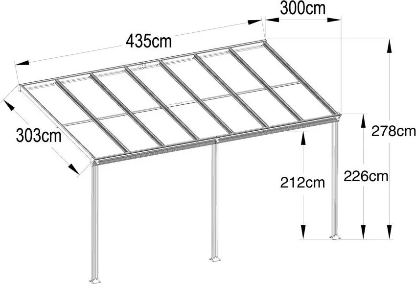 Pergola ALU Avenberg AVESTA BW7 - 4 x 3 m