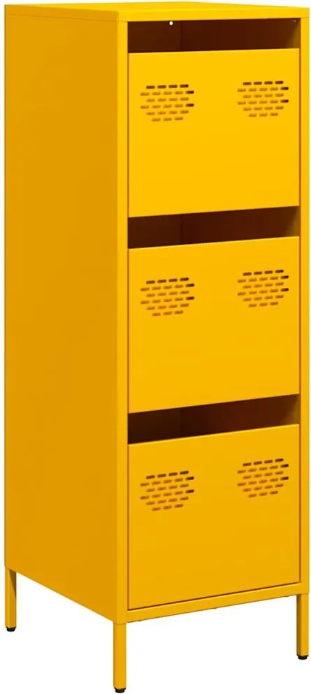 vidaXL Dulap înalt, galben muștar, 39x35x103,5 cm, oțel